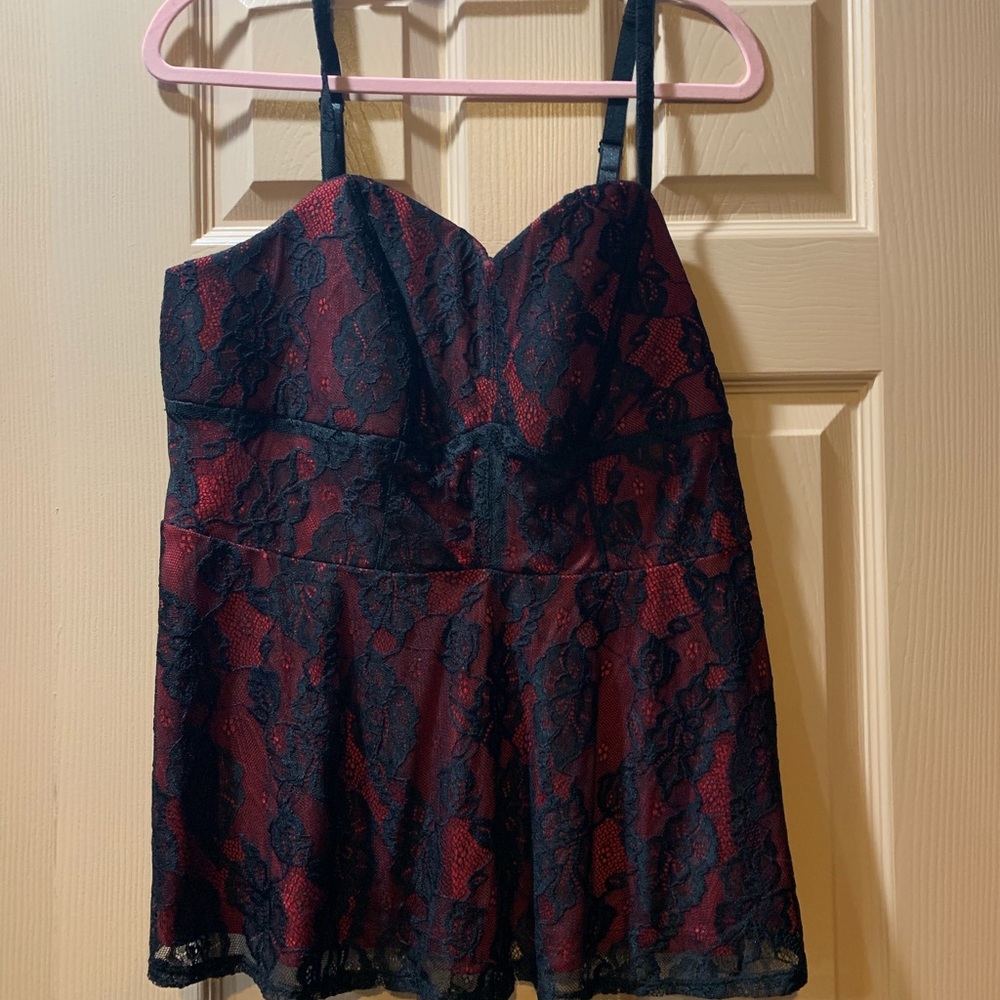 Torrid red and black lace size 2